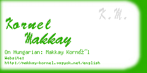 kornel makkay business card
